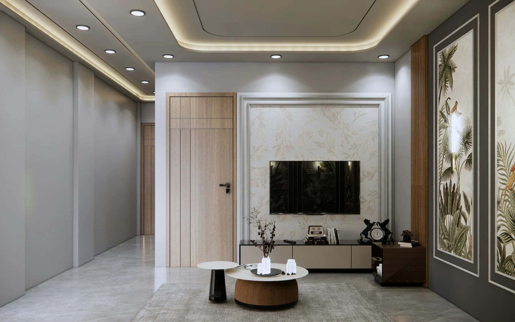 Warm, contemporary residential interior